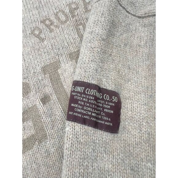 Vintage Y2K G-Unit Lambs Wool Embroidered Knit Crewneck Sweater - 3XL - Picture 6 of 7